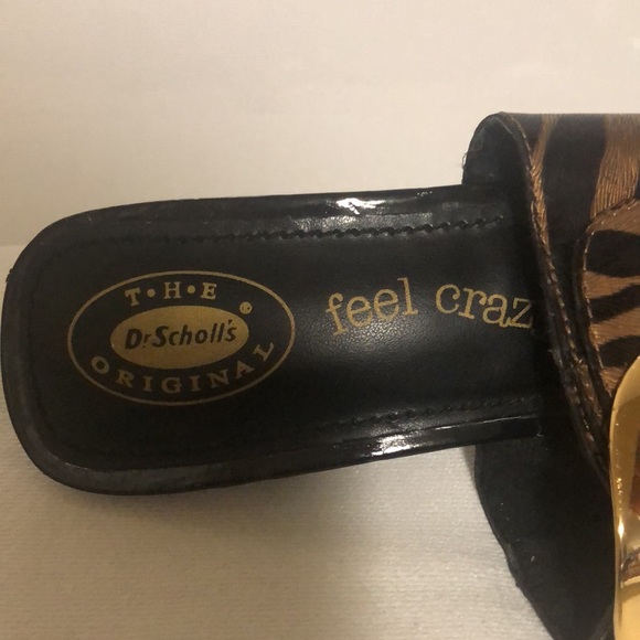 DR. SCHOLL’S FEEL CRAZY GOOD black & gold summer sandals w/ gold strap. Size 10 - Picture 7 of 12